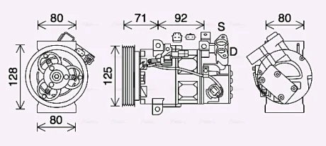 Компресор кондиціонера Renault Captur (13-), Clio (13-) 1.5DCi AVA AVA QUALITY COOLING RTAK636