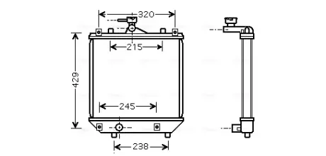 AVA OPEL Радіатор сист. охолодження двиг. AGILA 1.0-1.2 AVA QUALITY COOLING SZA2064