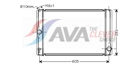 AVA TOYOTA Радіатор системи охолодження двигуна Auris, Corolla 1.4 D-4D 07- AVA QUALITY COOLING TOA2400