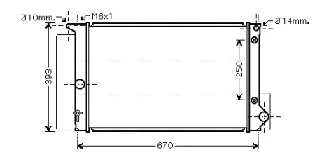 Радіатор, Система охолодження двигуна CLEVER FIT AVA QUALITY COOLING TOA2474