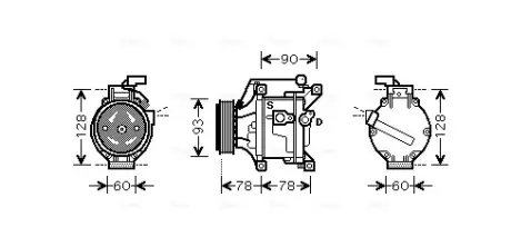 AVA TOYOTA Компресор кондиціонера COROLLA 1.4-2.0 01- AVA QUALITY COOLING TOAK443