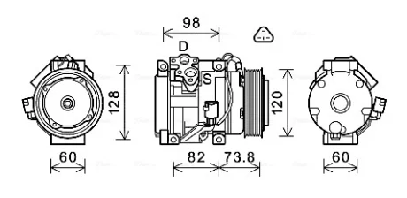 Компресор кондиціонера Toyota LC Prado 120 (03-) 3.0D AVA AVA QUALITY COOLING TOAK726