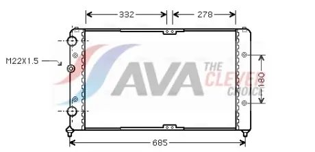 AVA VW Радіатор охолодження POLO CLASSIC 99- AVA QUALITY COOLING VNA2191