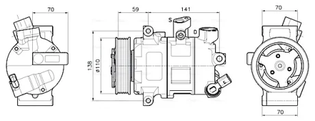 Компресор кондиціонера Audi A1 (10-), A3 (12-), Q3 (11-)/Skoda Fabia (14-), Kodiaq (17-)/VW Caddy (15-), Golf (12-)/MAN TGE (16-) AVA AVA QUALITY COOLING VNAK341