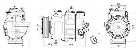 Компресор кондиціонера VW Amarok (10-), Transporter T5 (03-) 2.0TDI AVA AVA QUALITY COOLING VNAK447