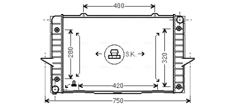 Радіатор, Система охолодження двигуна AVA QUALITY COOLING VO2093