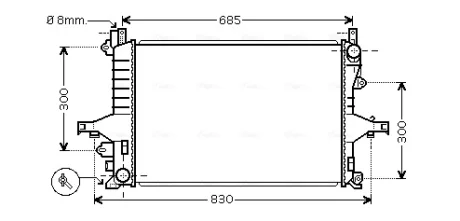 AVA VOLVO Радіатор сист. охолодження двигуна S60 2.0, 2.4 00-, S80 2.0 98- AVA QUALITY COOLING VOA2114