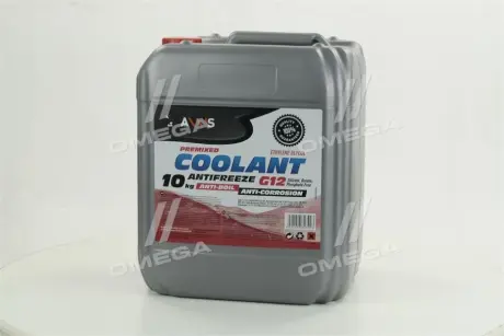 Антифриз RED G12 Сoolant (червоний) (Каністра 10кг) AXXIS AX2003