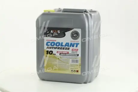 Антифриз YELLOW G12 Сoolant (жовтий) (Каністра 10кг) AXXIS AX2009