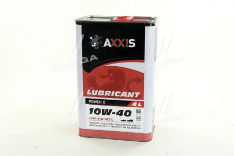 Олива моторн. 10W-40 Power Х (Каністра 4л) AXXIS AX2034