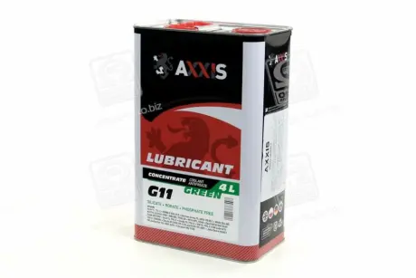 Антифриз GREEN концентрат G11 (-80C) зелений (Каністра 4л) AXXIS AX2091