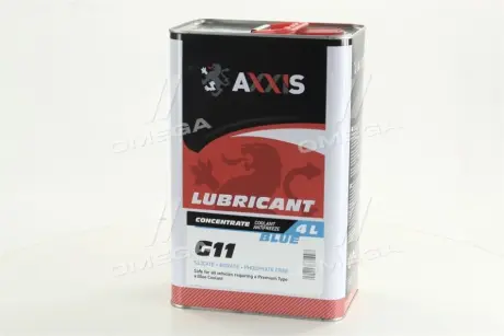 Рідина охолоджувальна, антифриз,, G11, синій, -80, концентрат, 4л AXXIS AX2094
