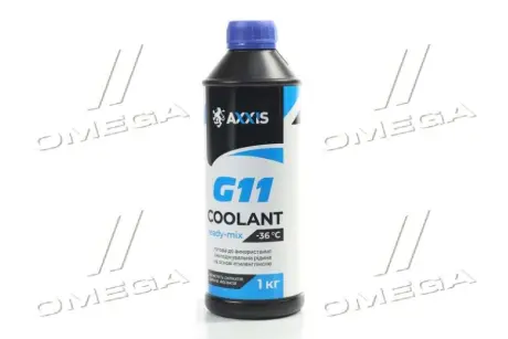 Антифриз BLUE G11 Сoolant Ready-Mix -36C (синій) (Каністра 1кг) AXXIS AXP999G11BRDM1