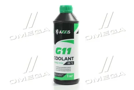Антифриз GREEN G11 Сoolant Ready-Mix -36°C<> (зелений) (Каністра 1кг) AXXIS AXP999G11GRRDM1