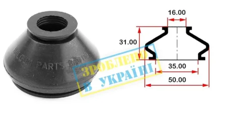 Пильник опори кульової рульового наконечника (універсальний) (35х16x31) BELGUM BG0110