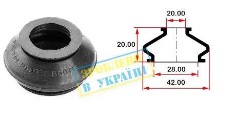 Пильник опори кульової рульового наконечника (універсальний) (28х20x20) BELGUM BG0113
