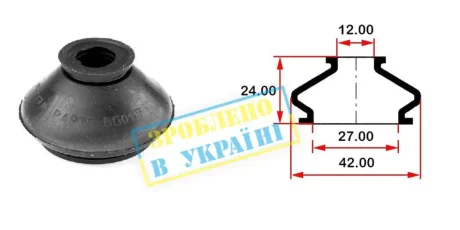 Пильник опори кульової рульового наконечника (універсальний) (12х27x24) BELGUM BG0117