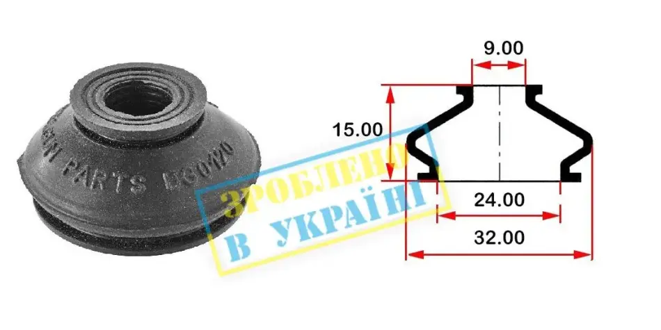 Пильник опори кульової рульового наконечника (універсальний) (24х9x16) BELGUM BG0120 (фото 1)