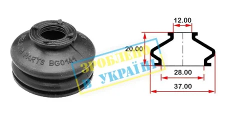 Пильник опори кульової рульового наконечника (універсальний) (28х12x20) BELGUM BG0141