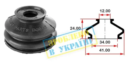 Пильник опори кульової рульового наконечника (універсальний) (34х12x24) BELGUM BG0142