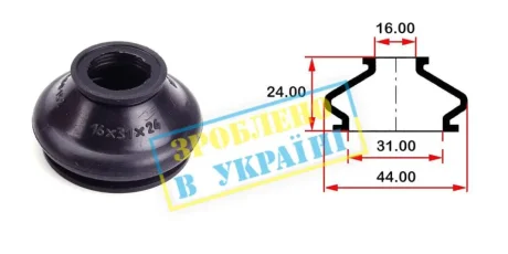 Пильник опори кульової рульового наконечника (універсальний) (16x31x24) BELGUM BG0152
