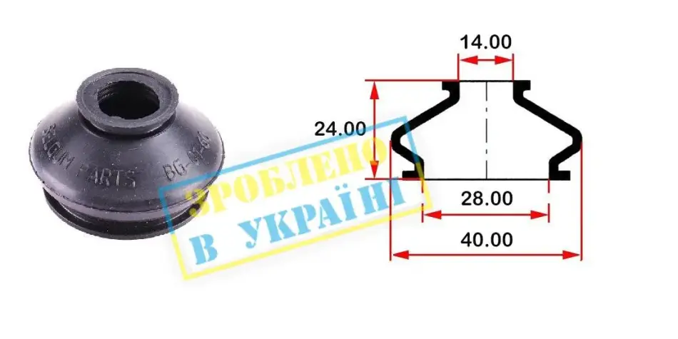 Пильник опори кульової рульового наконечника (універсальний) (28x14x24) BELGUM BG0160 (фото 1)