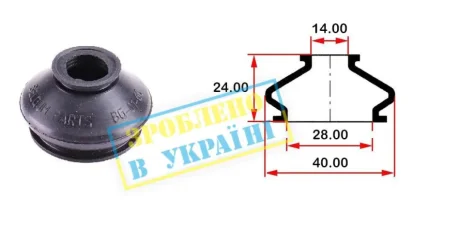 Пильник опори кульової рульового наконечника (універсальний) (28x14x24) BELGUM BG0160