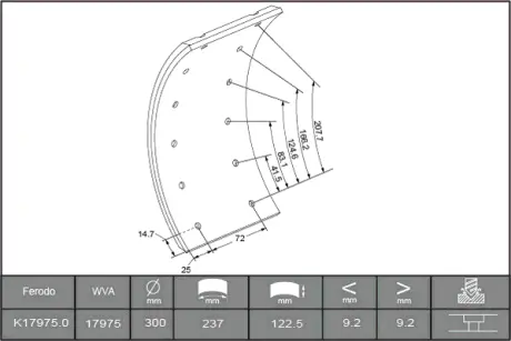 Комплект тормозных башмаков, барабанные тормоза BERAL 1735109306015613