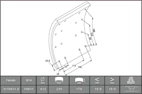 Комплект тормозных башмаков, барабанные тормоза BERAL 1993119000016374