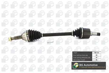 Привідний вал Ford Transit 2.0/2.4 00-14 Л. BGA DS2326L