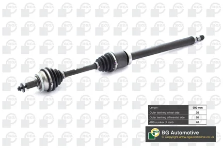 Піввісь перед. VOLVO S60/V70/XC70 99-10 Пр. BGA DS9706RA