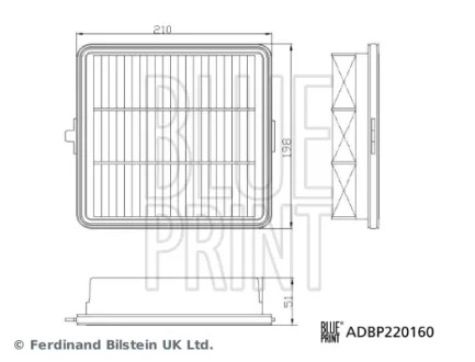 HYUNDAI Повітряний фільтр KONA (SX2) 1.6 T-GDi 23- BLUE PRINT ADBP220160