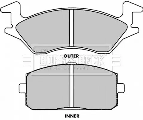 Комплект тормозных колодок, дисковый тормоз BORG & BECK BBP1264 (фото 1)