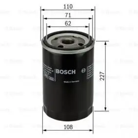 Oil filter, Spin-On. Фильтр масляный, накручиваемый BOSCH 0451301156