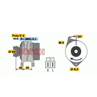 Alternator. Генератор BOSCH 0986042871