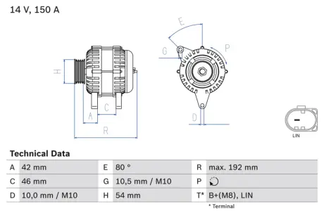 Генератор BOSCH 0986084230