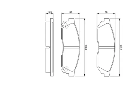 Колодки гальмівні, комплект BOSCH 0986424155