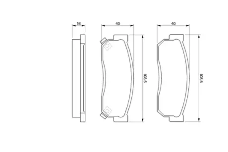 Колодки гальмівні, комплект BOSCH 0986424160