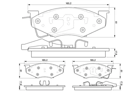 Колодки тормозные, комплект BOSCH 0986424271