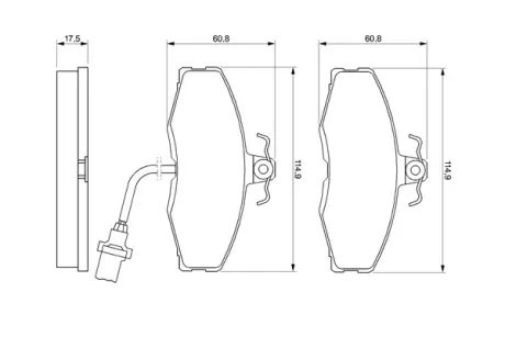 Колодки тормозные, комплект BOSCH 0986424381