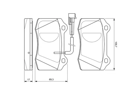 Колодки гальмівні, комплект BOSCH 0986424579