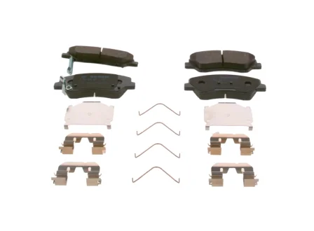 Комплект гальмівних колодок передн, HYUNDAI ACCENT IV, ACCENT V, BAYON, I20 ACTIVE, I20 II, I20 III, SOLARIS 1.0-1.6D 11.10- BOSCH 0986424951
