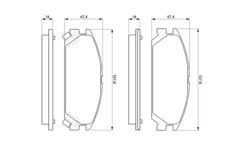 Комплект тормозных колодок, дисковый тормоз BOSCH 0986460936