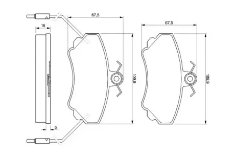 Комплект тормозных колодок, дисковый тормоз BOSCH 0986460982