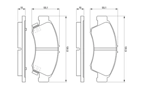 Комплект тормозных колодок, дисковый тормоз BOSCH 0986461126