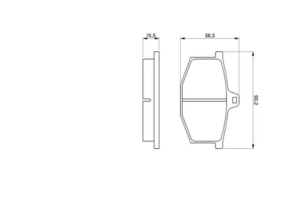 Комплект тормозных колодок, дисковый тормоз BOSCH 0986464801 (фото 1)