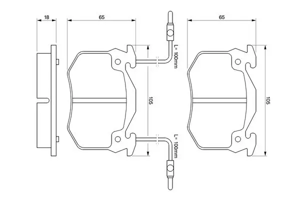 Комплект тормозных колодок, дисковый тормоз BOSCH 0986466311 (фото 1)