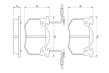 Комплект тормозных колодок, дисковый тормоз BOSCH 0986466311