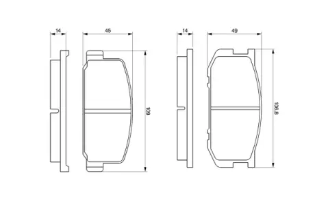 Комплект тормозных колодок, дисковый тормоз BOSCH 0986468541
