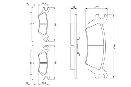Комплект тормозных колодок, дисковый тормоз BOSCH 0986468990